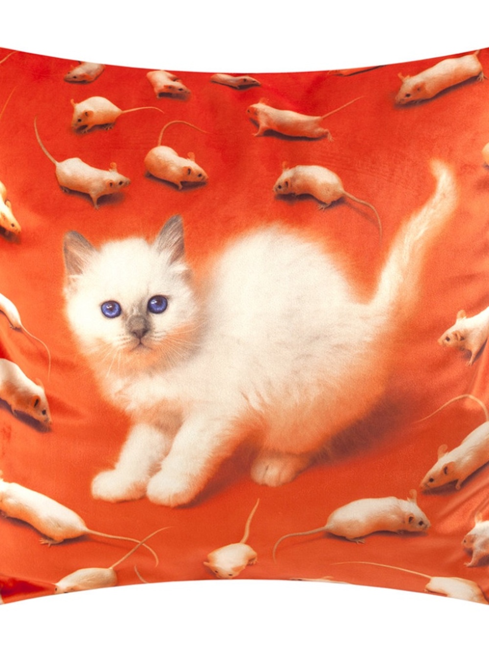 New Seletti Throw Pillow Cushion 50x50cm Kitten Cat Mice Mouse Decorative Decor - Picture 2 of 5